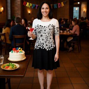 Lauren Ralph Lauren Black & White Floral Dress